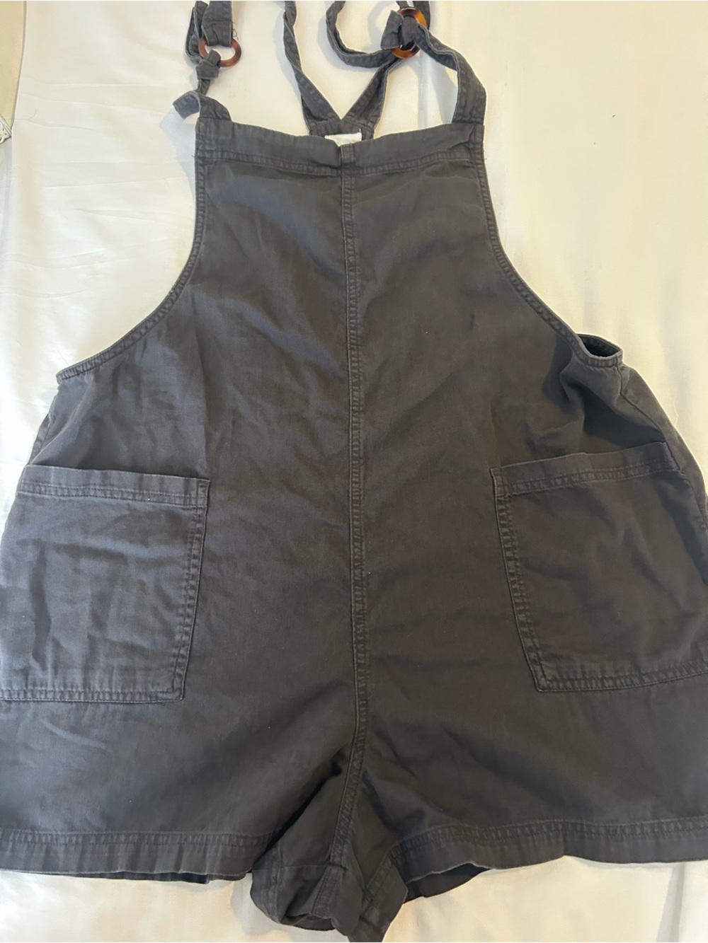 aerie Charcoal Gray Short Overalls Romper